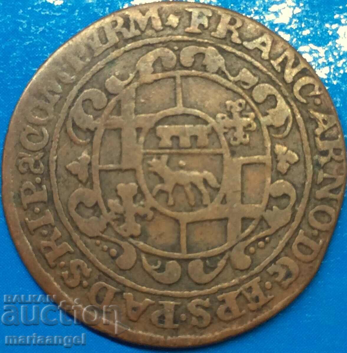 6 pfennig 1706 Germany Padeborn copper - quite rare - 6