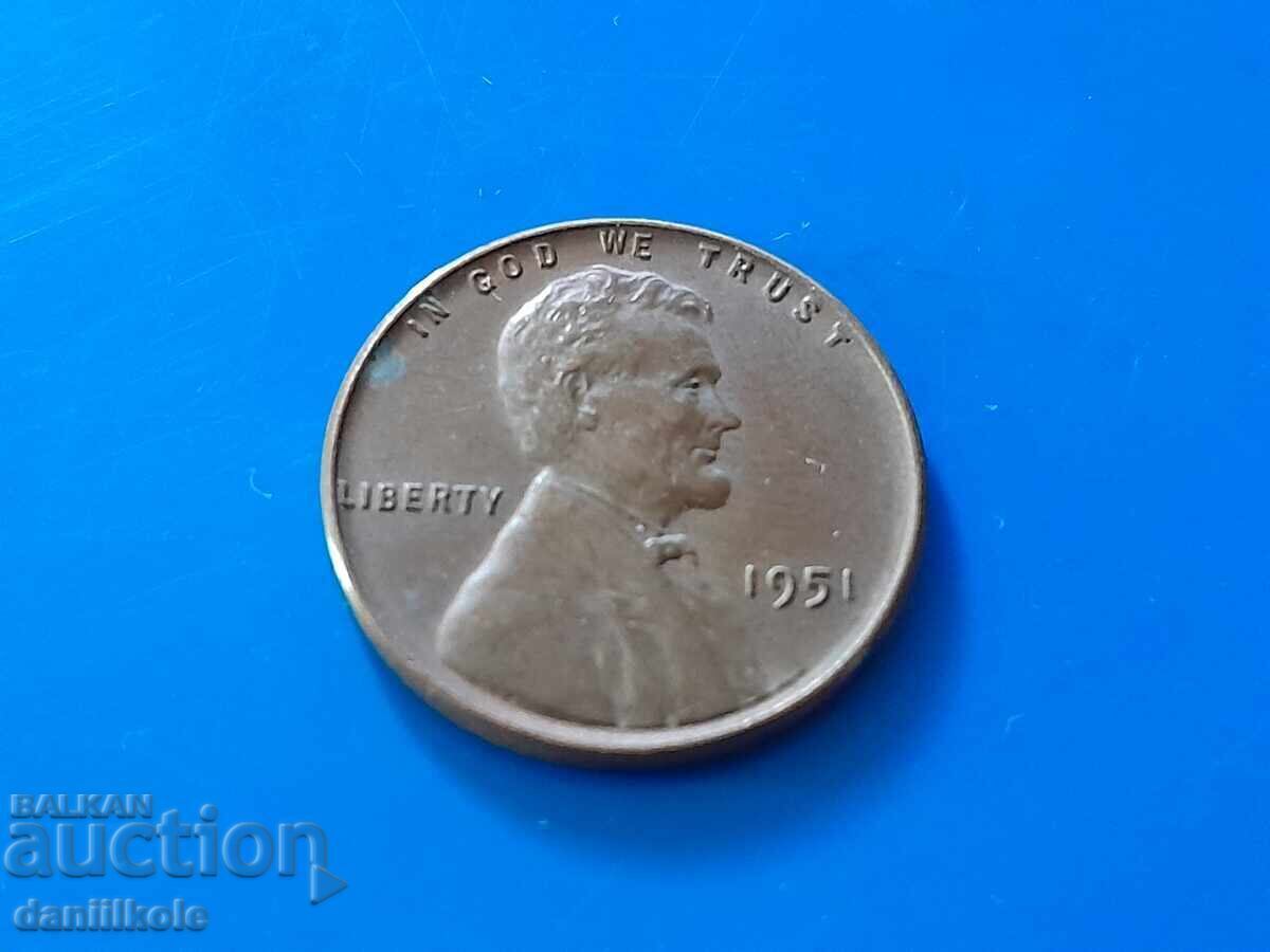 *$*Y*$* SUA 1 CENT 1951 Fără Literă - EXCELENTĂ *$*Y*$* cu preț € 2.90 | 5.67 BGN