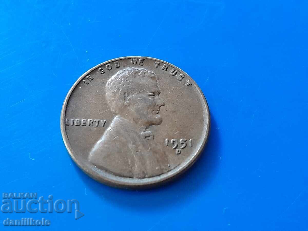 *$*Y*$* ΗΠΑ 1 ΛΕΠΤΟ 1951 Γράμμα D - ΑΡΙΣΤΗ *$*Y*$* *$*Y*$* ΗΠΑ 1 ΛΕΠΤΟ 1951 Γράμμα D - ΑΡΙΣΤΗ *$*Y*$*