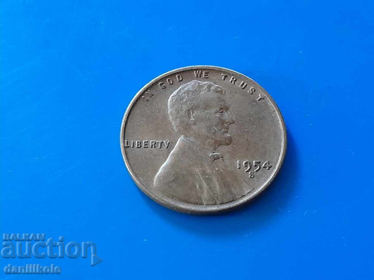 Δημοπρασία *$*Y*$* ΗΠΑ 1 ΛΕΠΤΟ 1954 Γράμμα S - ΑΡΙΣΤΟ *$*Y*$*