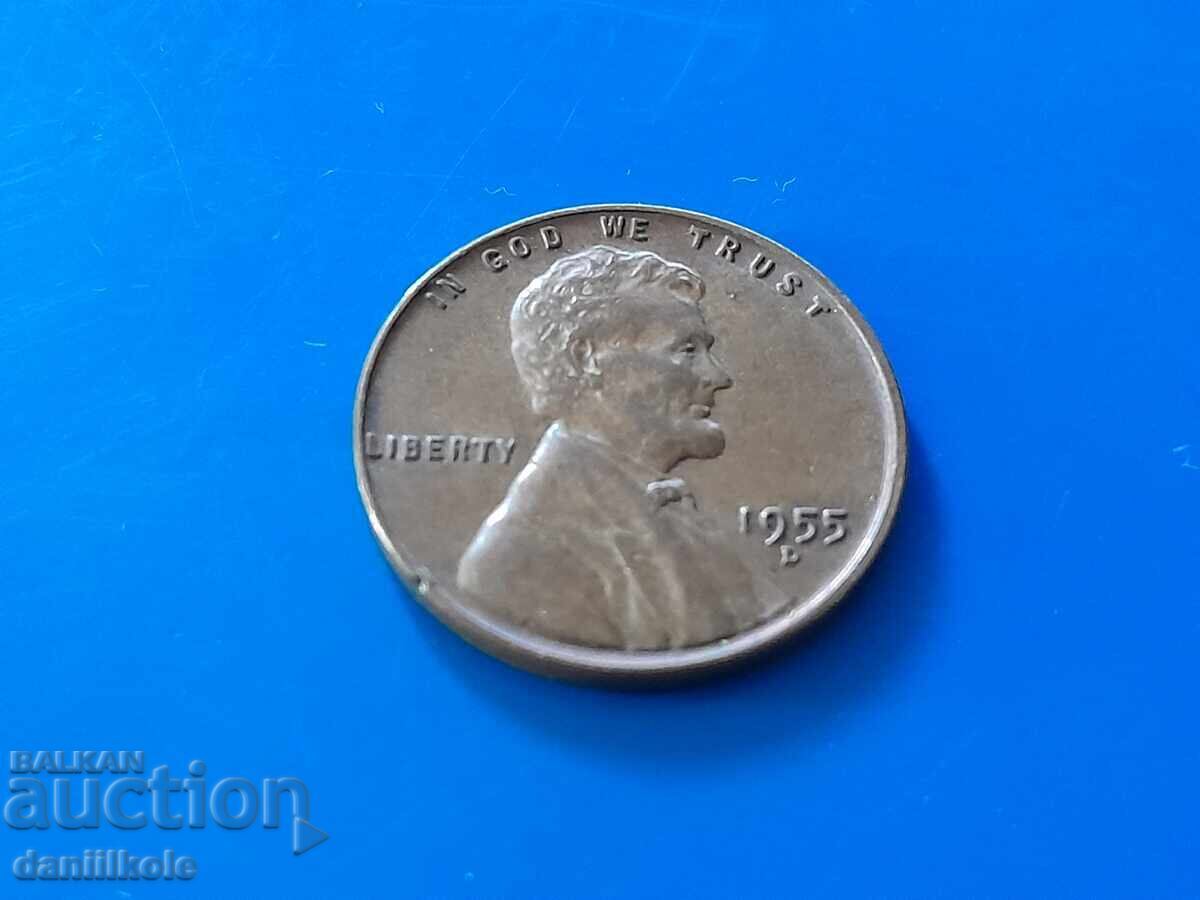 *$*Y*$* USA 1 CENT 1955 Letter D - EXCELLENT *$*Y*$* with price 3.89 BGN | € 1.99