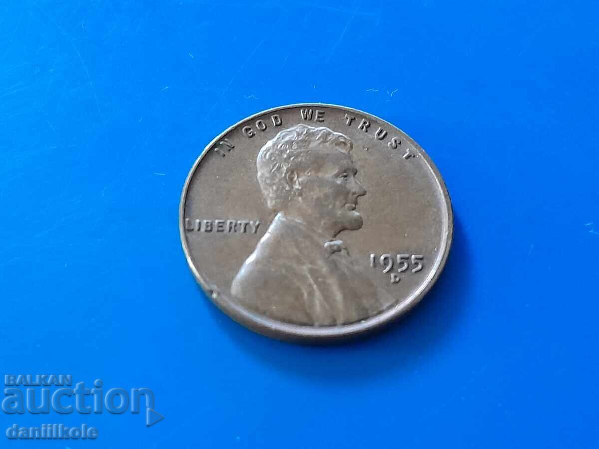 Auction  *$*Y*$* USA 1 CENT 1955 Letter D - EXCELLENT *$*Y*$*