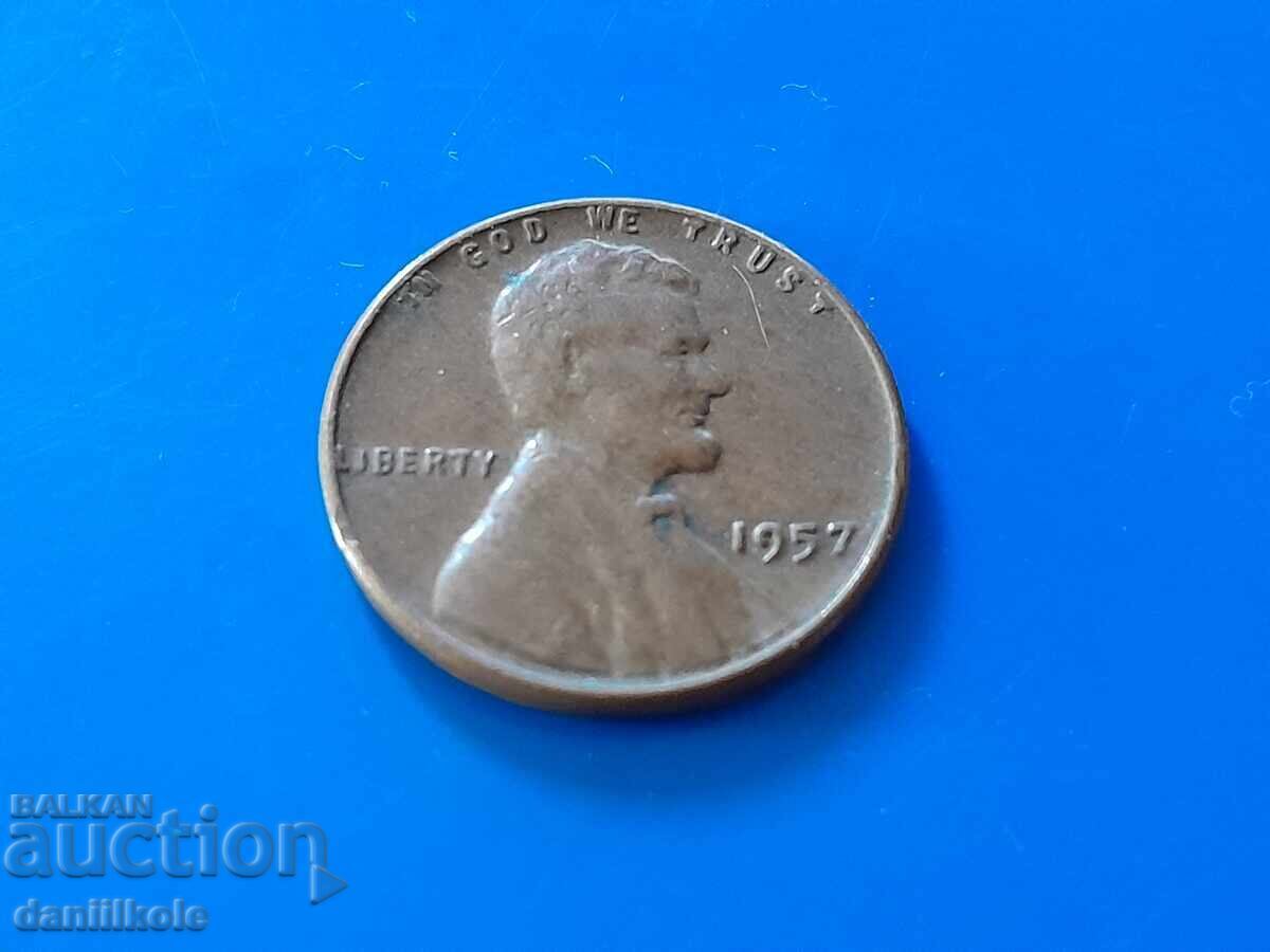 *$*Y*$* USA 1 CENT 1957 No Letter - EXCELLENT *$*Y*$* with price 3.89 BGN | € 1.99