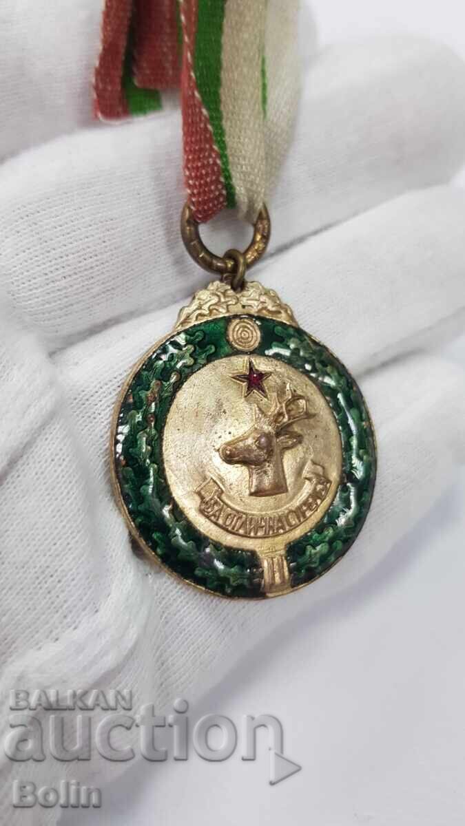 Licitație Medalie de vânătoare rară, timpurie, semn Pentru tragere excelentă, email