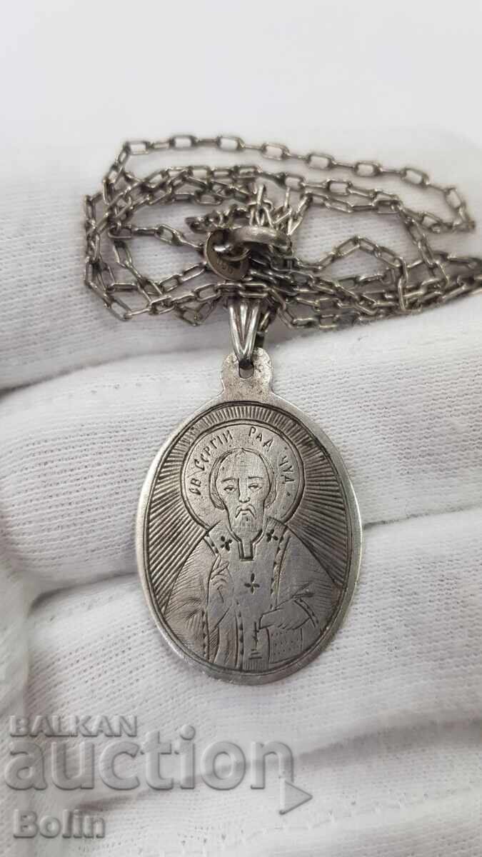 Medalion argint rusesc țarist, iconiță Sf. Serghei 84 pr. GD cu preț € 140.00 | 273.82 BGN Medalion argint rusesc țarist, iconiță Sf. Serghei 84 pr. GD cu preț € 140.00 | 273.82 BGN