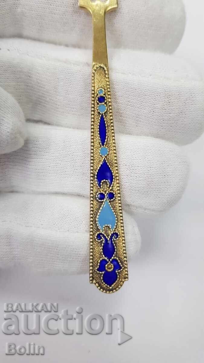 Russian USSR Silver Fork with Enamel 875 assay with price 39.00 BGN | € 19.94