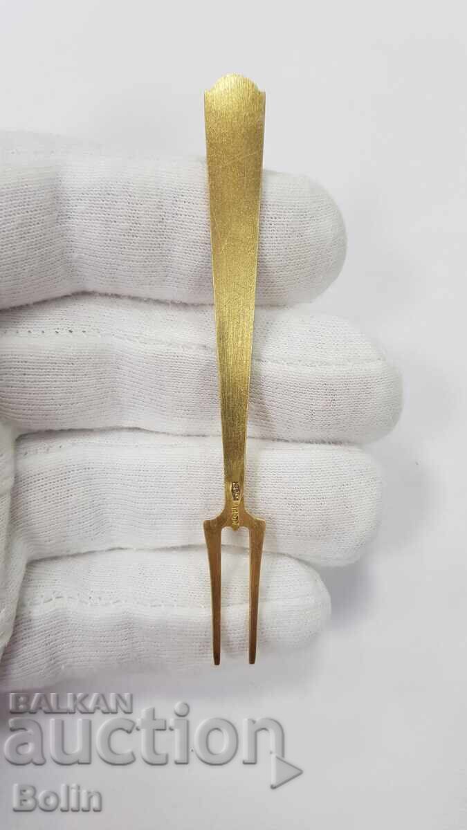 Delivery of Russian USSR Silver Fork with Enamel 875 assay