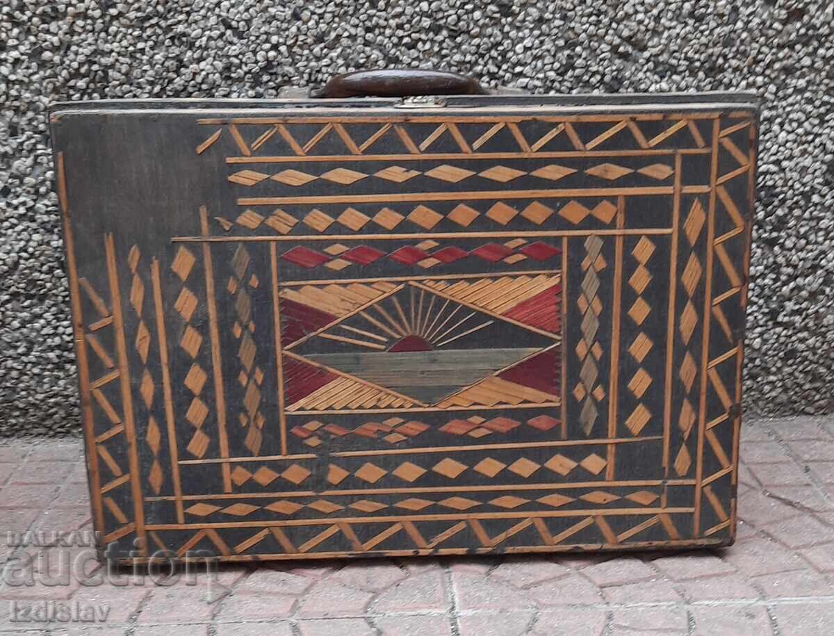 Стар ръчно правени войнишки куфар. - 5