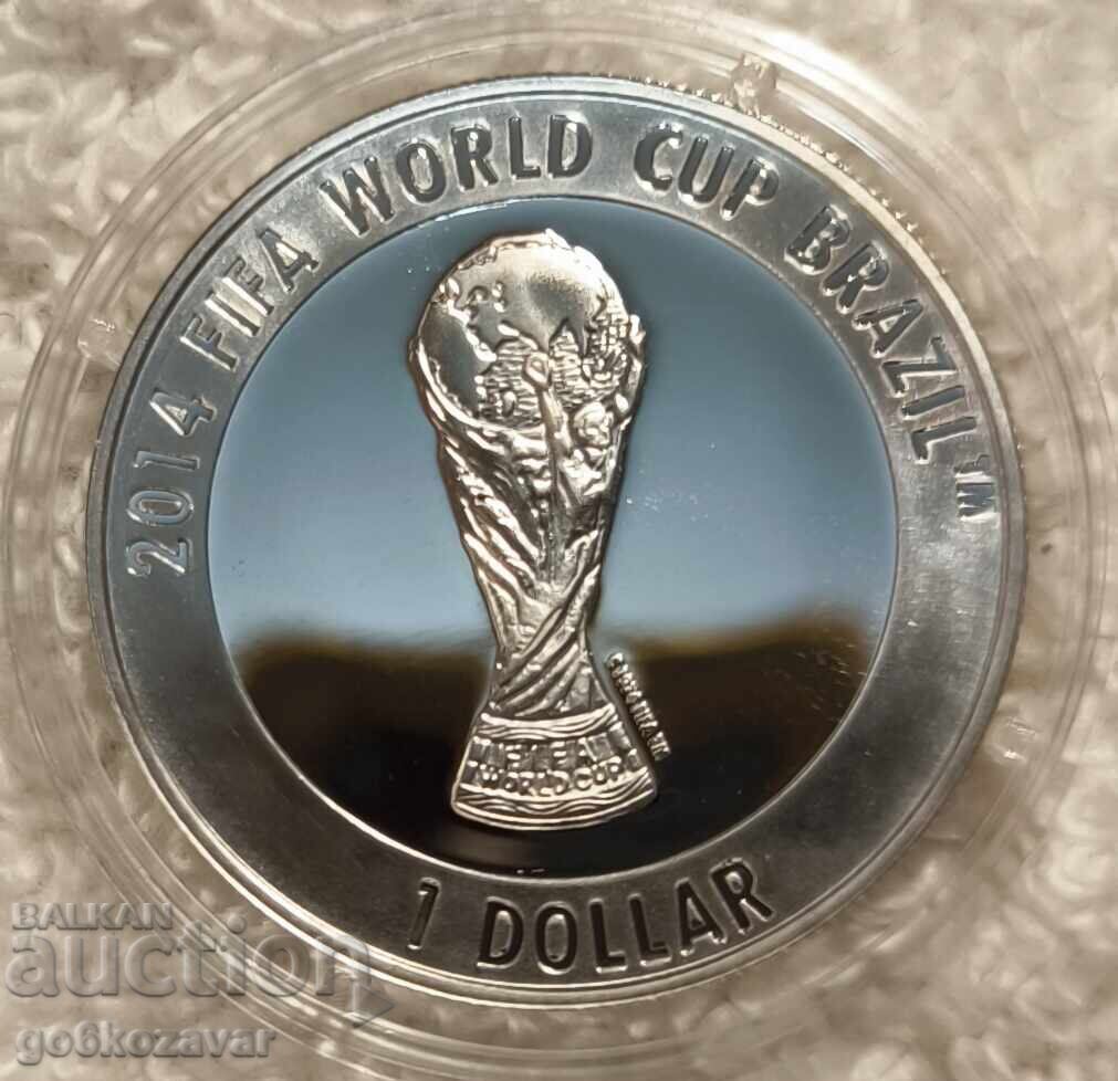 Cook Islands 1 Dollar 2013 FIFA World Cup 2014 Brazil Silver Cook Islands 1 Dollar 2013 FIFA World Cup 2014 Brazil Silver