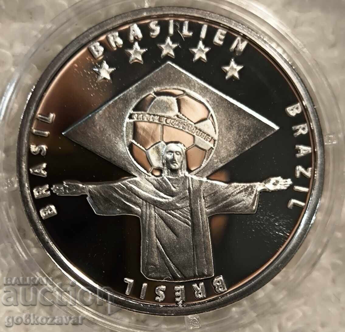 Νόμισμα Μετάλλιο Παγκόσμιο Κύπελλο Ποδοσφαίρου 2014 Ασήμι !