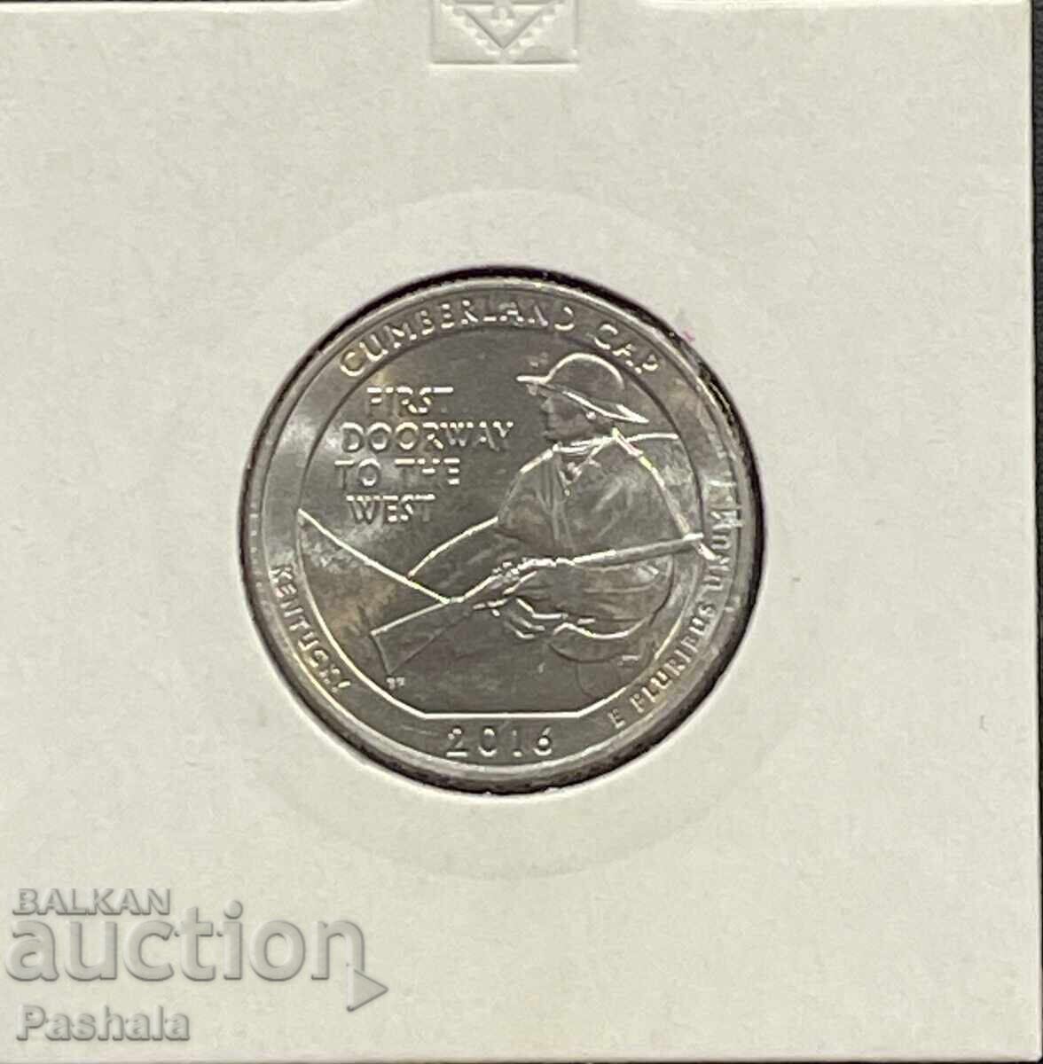 ΗΠΑ 25 σεντ 2016 CUMBERLAND GAP