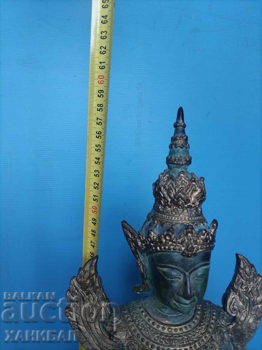 60 CM. LARGE BRONZE STATUE WITH GOLD PLATING OF AN ASIAN GODDESS with price 600.00 BGN | € 306.78
