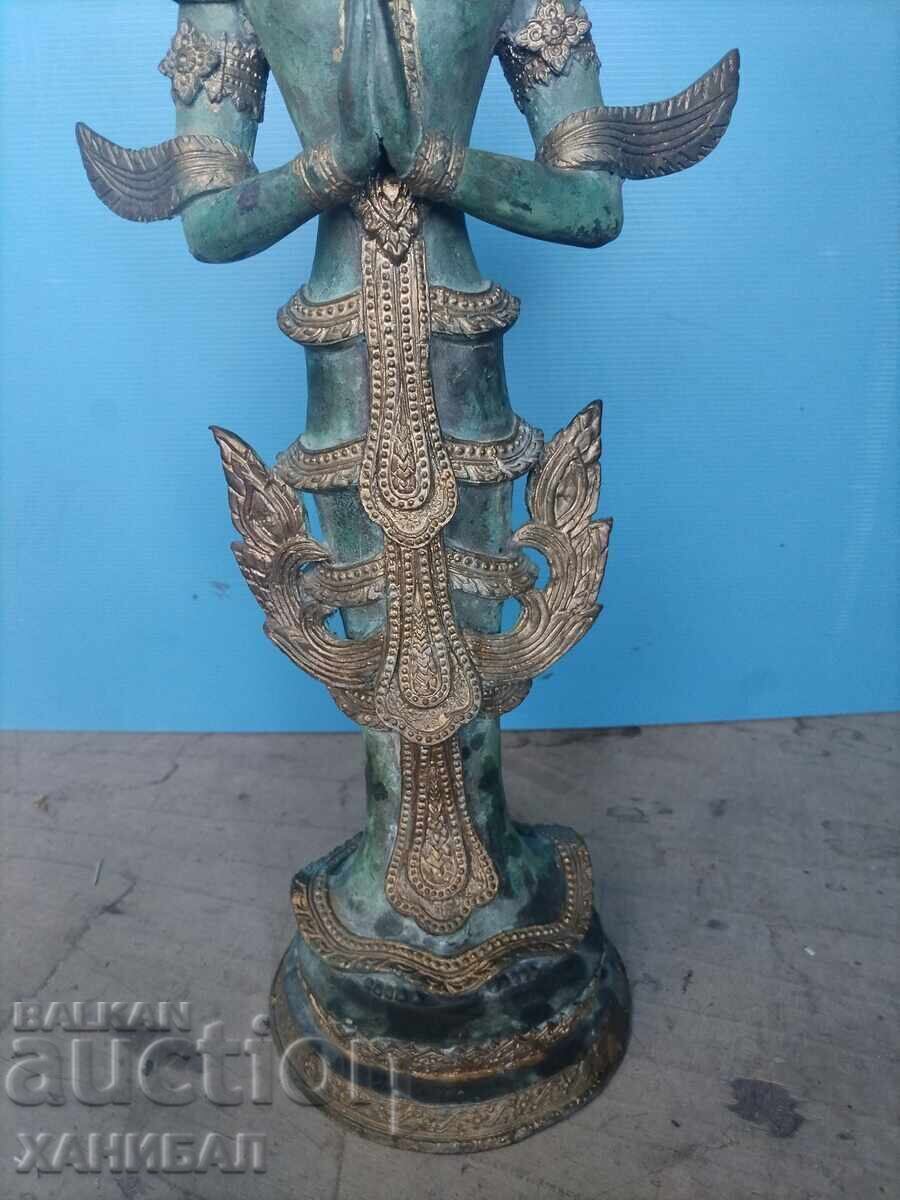 Livrarea 60 CM. STATUIE MARE DE BRONZ CU AURIRE A UNEI ZEIȚE ASIATICE Livrarea 60 CM. STATUIE MARE DE BRONZ CU AURIRE A UNEI ZEIȚE ASIATICE