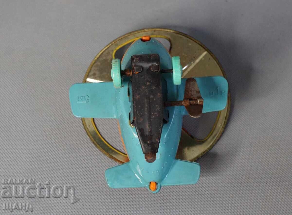 Old Russian plastic mechanical toy helicopter model - 5