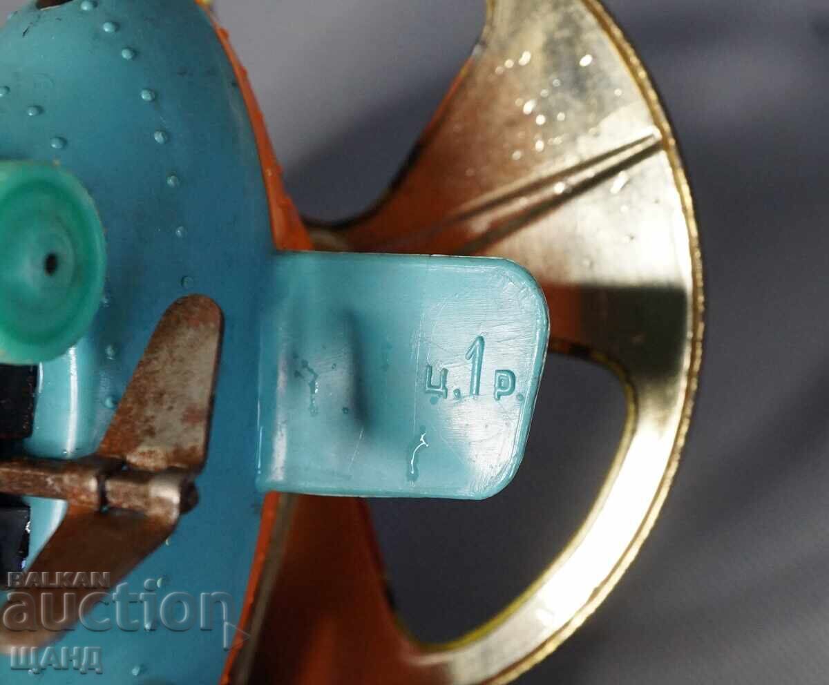 Old Russian plastic mechanical toy helicopter model - 6