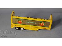 Micro Social. metal toy model truck trailer golden apple