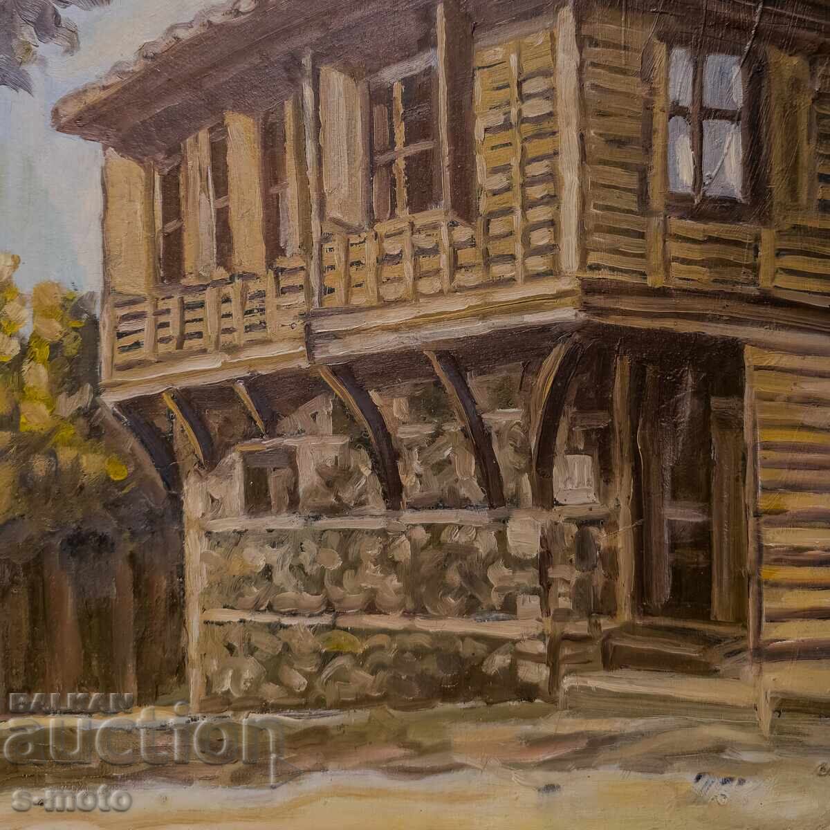 Έργο ζωγραφικής με λάδι, αστικό τοπίο με τιμή 180.00 BGN | € 92.03 Έργο ζωγραφικής με λάδι, αστικό τοπίο με τιμή 180.00 BGN | € 92.03