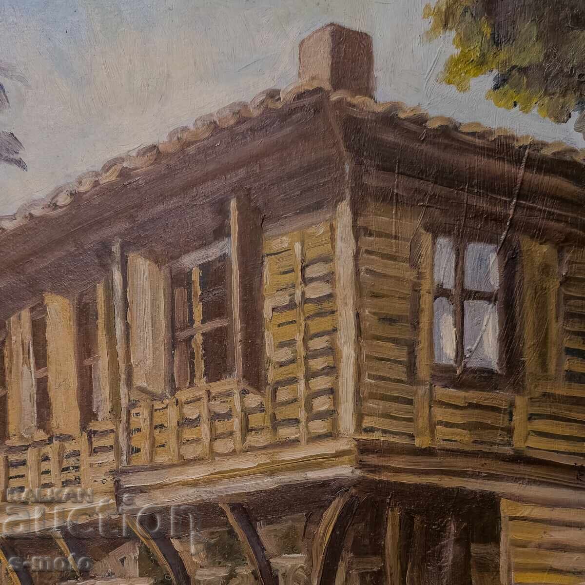 Έργο ζωγραφικής με λάδι, αστικό τοπίο - 5 Έργο ζωγραφικής με λάδι, αστικό τοπίο - 5