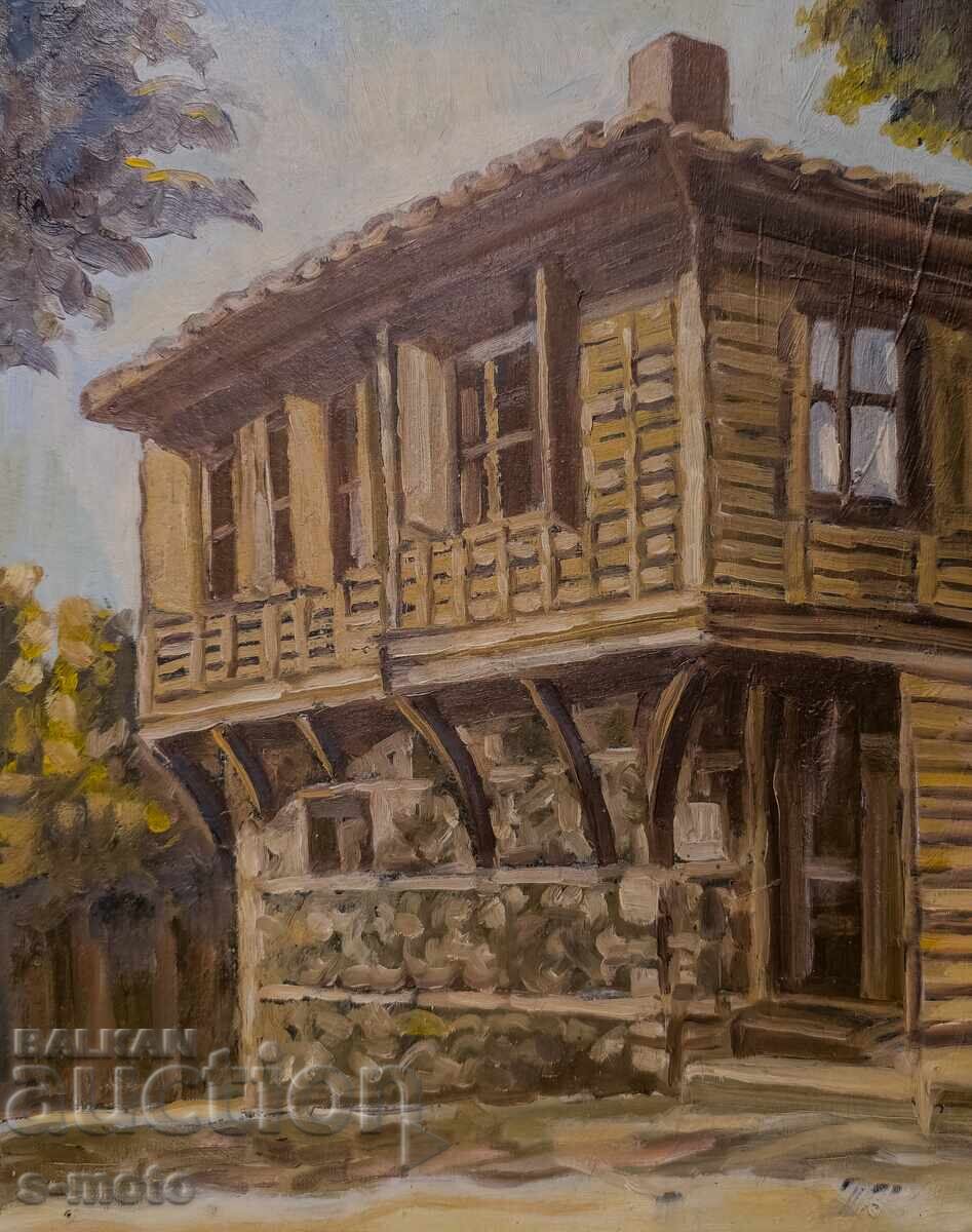 Έργο ζωγραφικής με λάδι, αστικό τοπίο - 6 Έργο ζωγραφικής με λάδι, αστικό τοπίο - 6