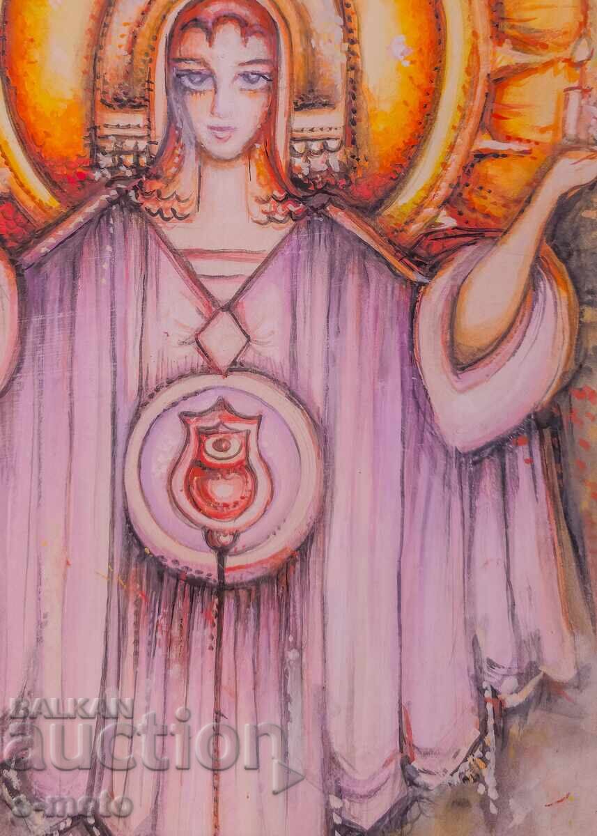 Delivery of Margarita Petrova, gouache / pastel abstract painting