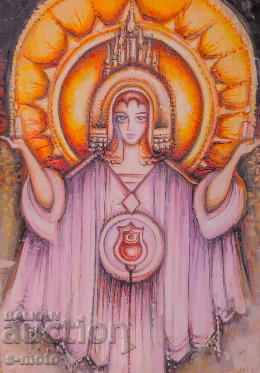 Margarita Petrova, gouache / pastel abstract painting