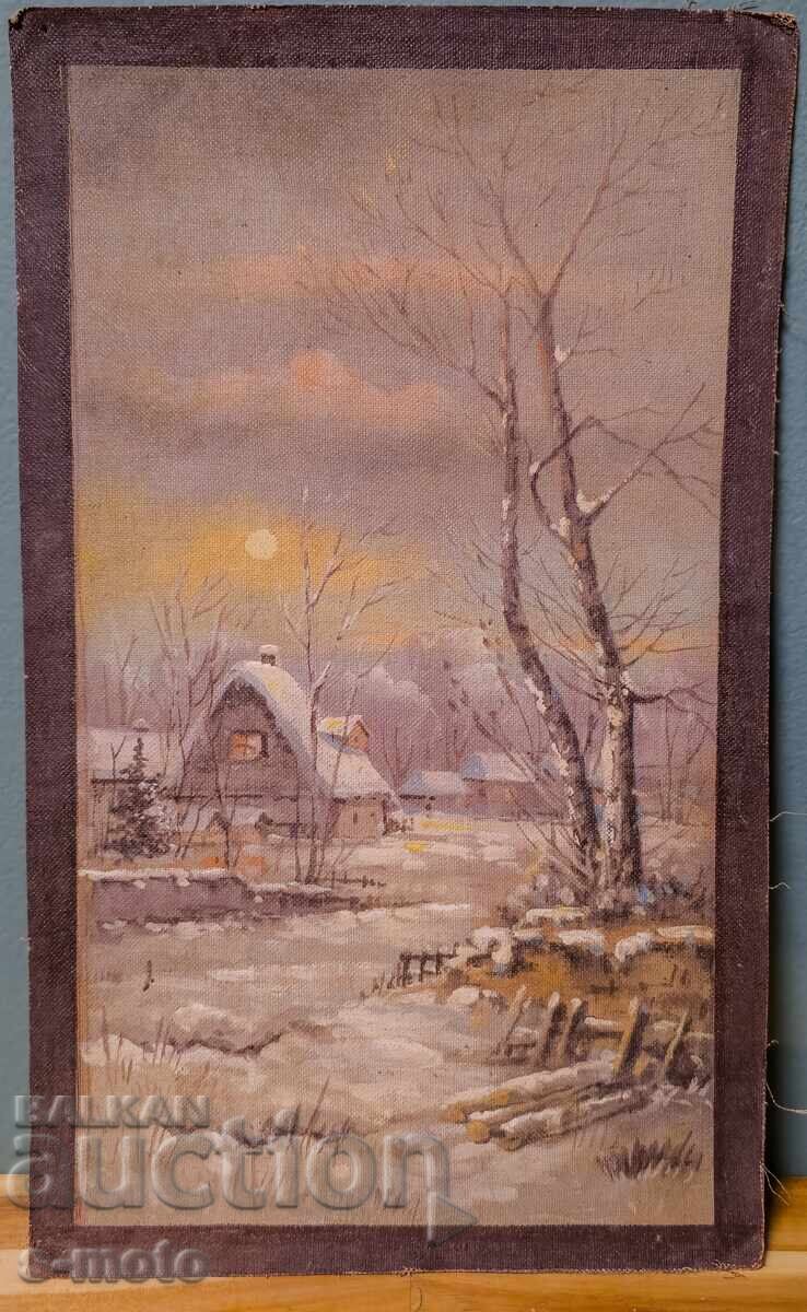 Livrarea Tablou vechi pictură în ulei peisaj