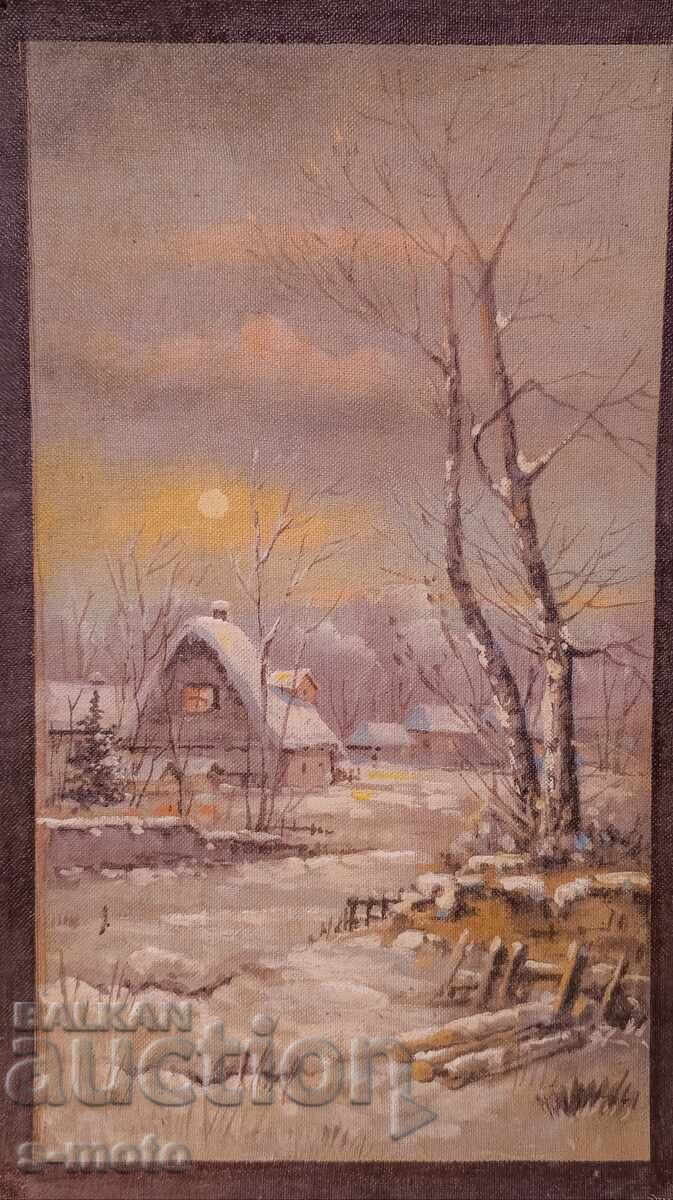 Tablou vechi pictură în ulei peisaj