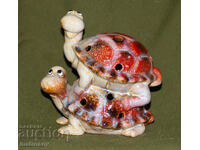 Sfeșnic ceramic decorativ, țestoase