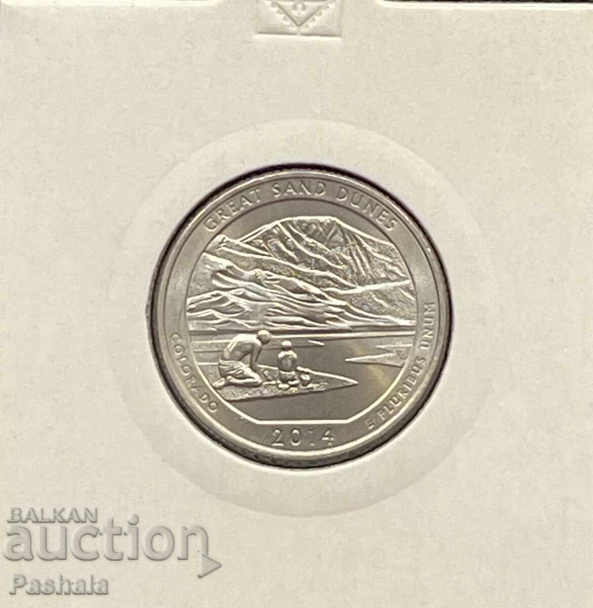 USA 25 Cent 2014 GREAT SAND DUNES