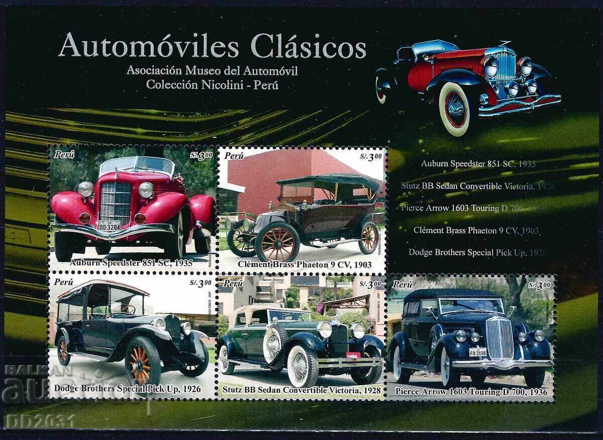 Peru 2007 - Mașini retro auto MNH