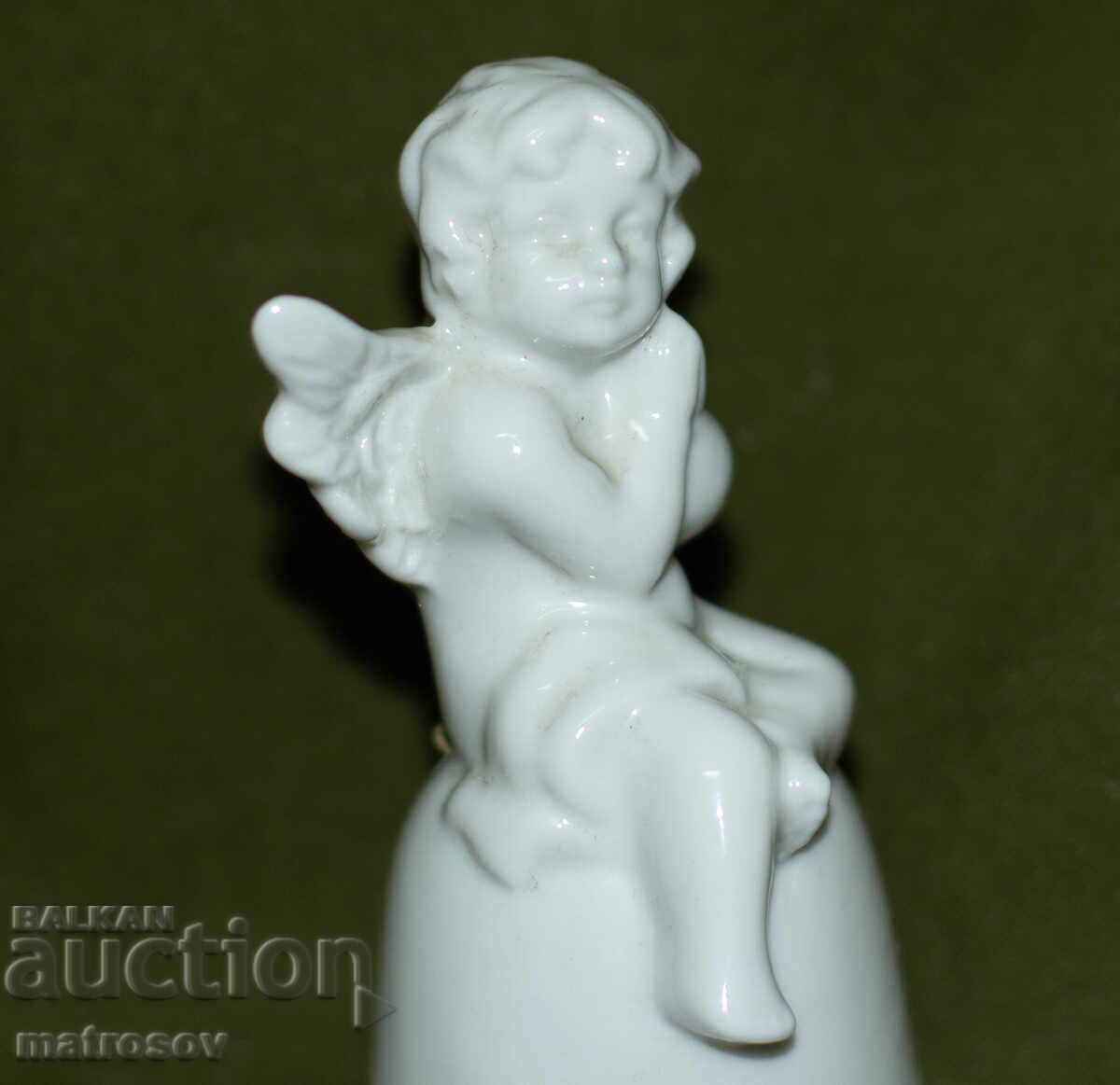 Ръчно изработена декоративна порцеланова камбанка с ангелче - 5