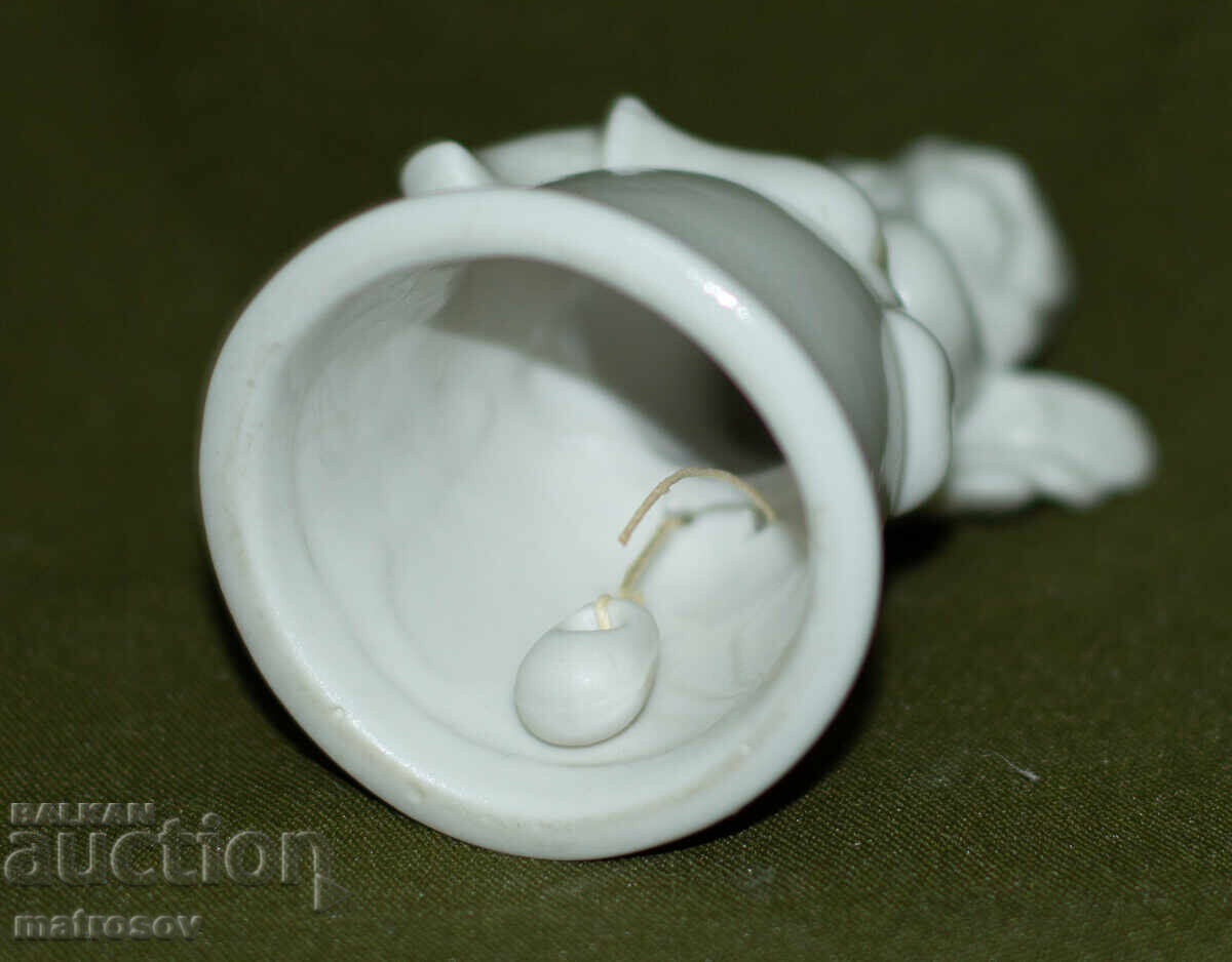 Ръчно изработена декоративна порцеланова камбанка с ангелче - 6