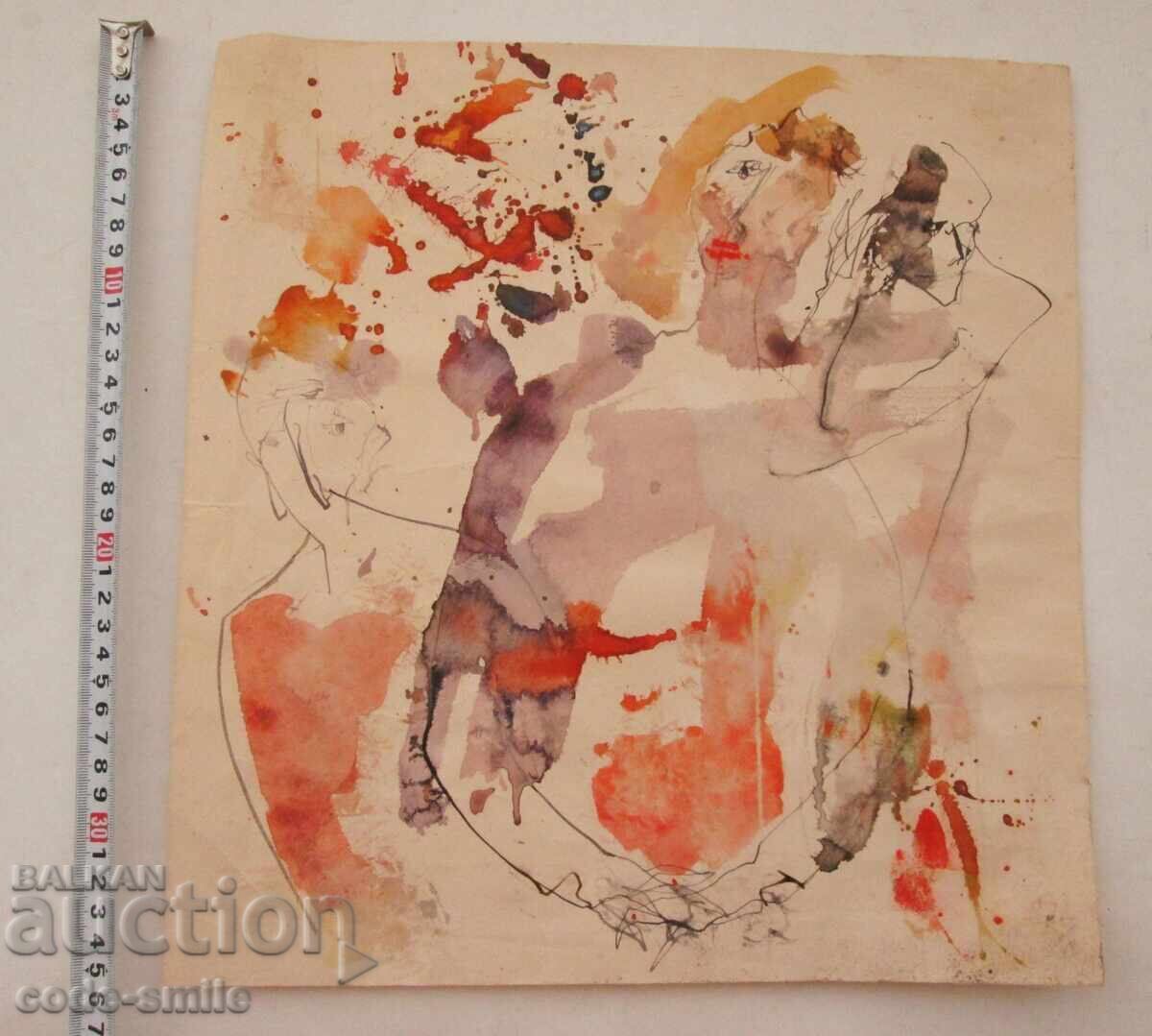 Картина рисунка туш акварел неподписана - 5 Картина рисунка туш акварел неподписана - 5