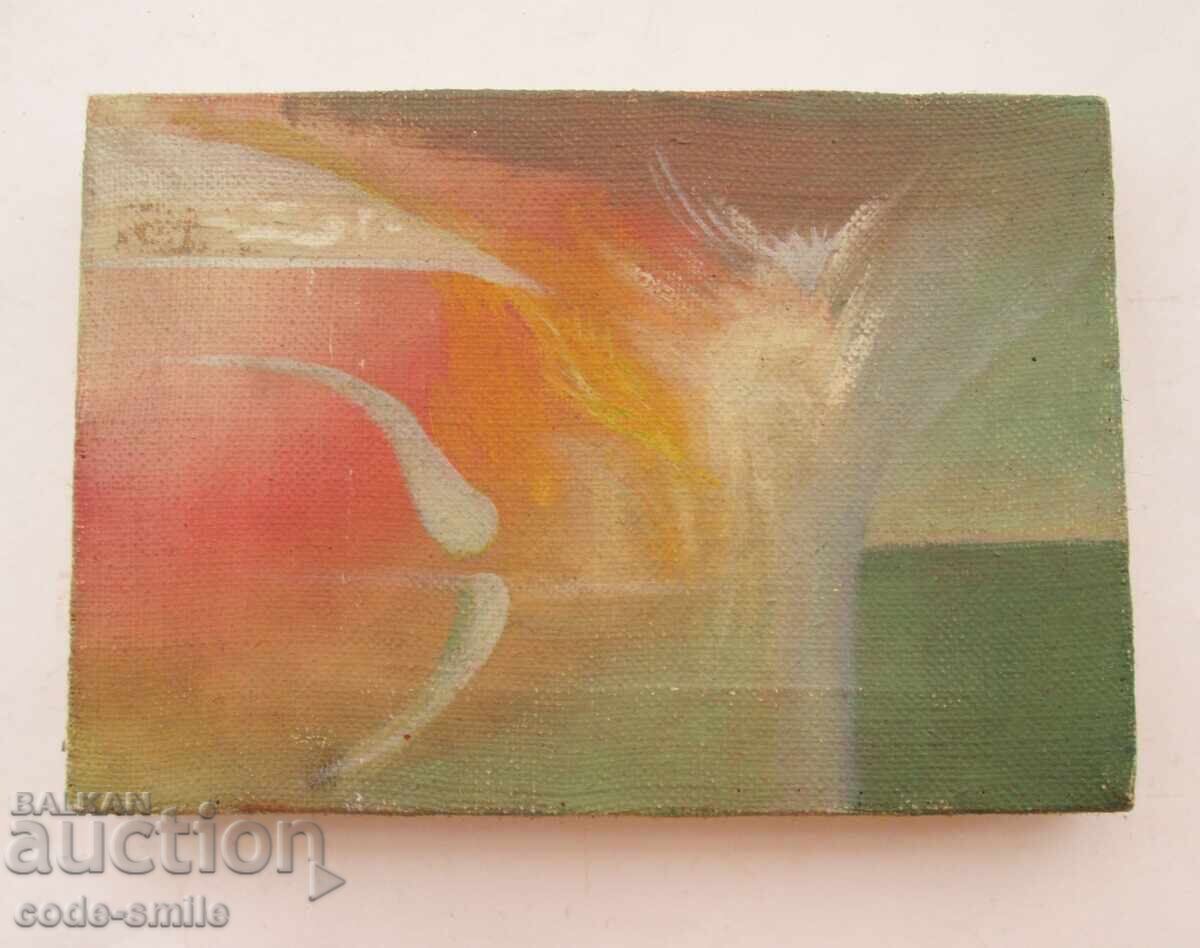 Old abstract painting, oil on canvas, unsigned