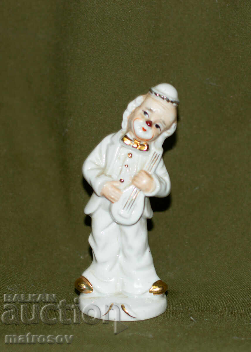 Παλιά διακοσμητική πορσελάνινη φιγούρα κλόουν με βιολί με τιμή 70.00 BGN | € 35.79