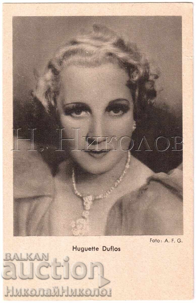 Old Movie Card Actress Huguette Duflos E330