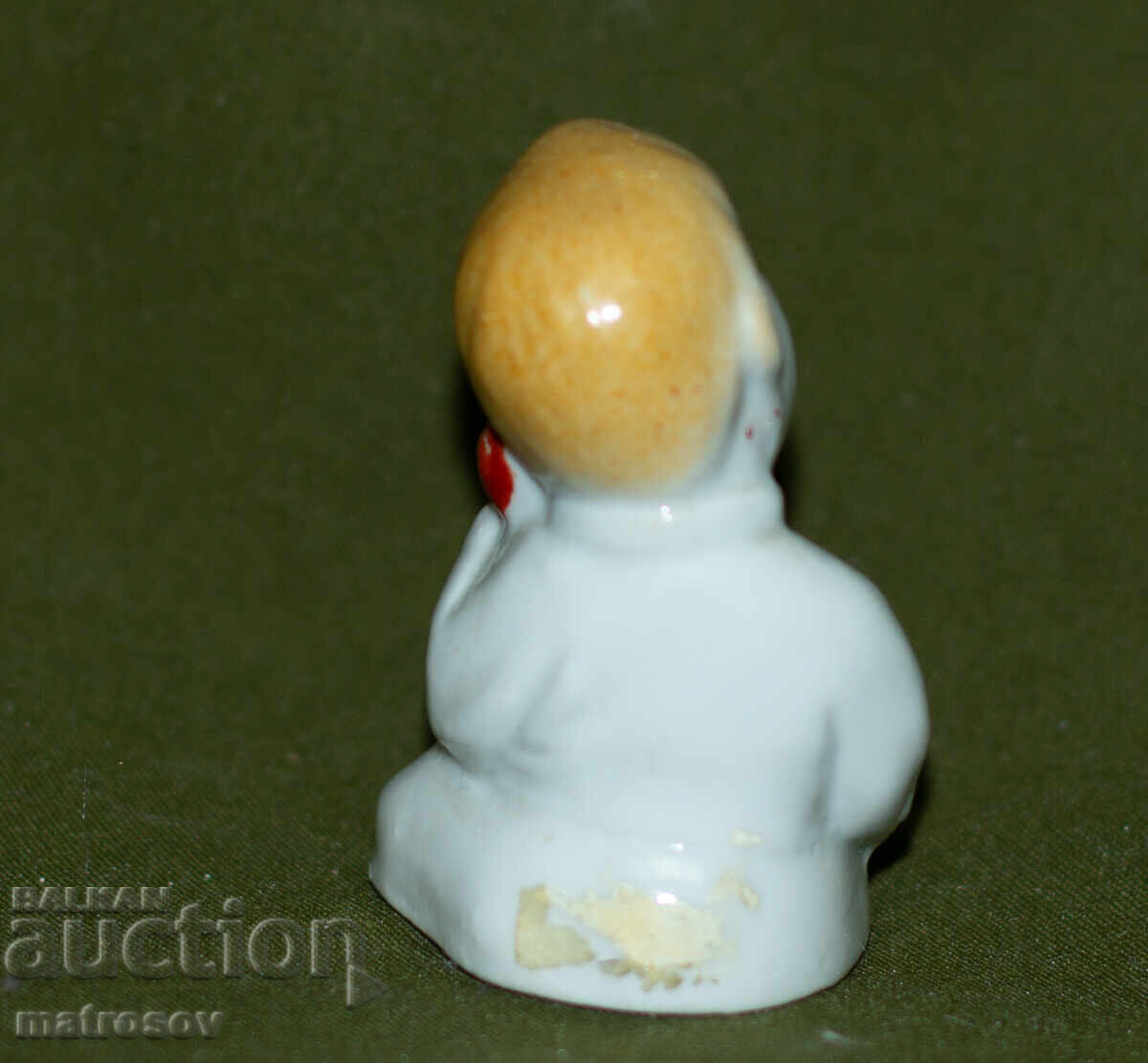 Old decorative porcelain figurine of a child with a telephone - 5