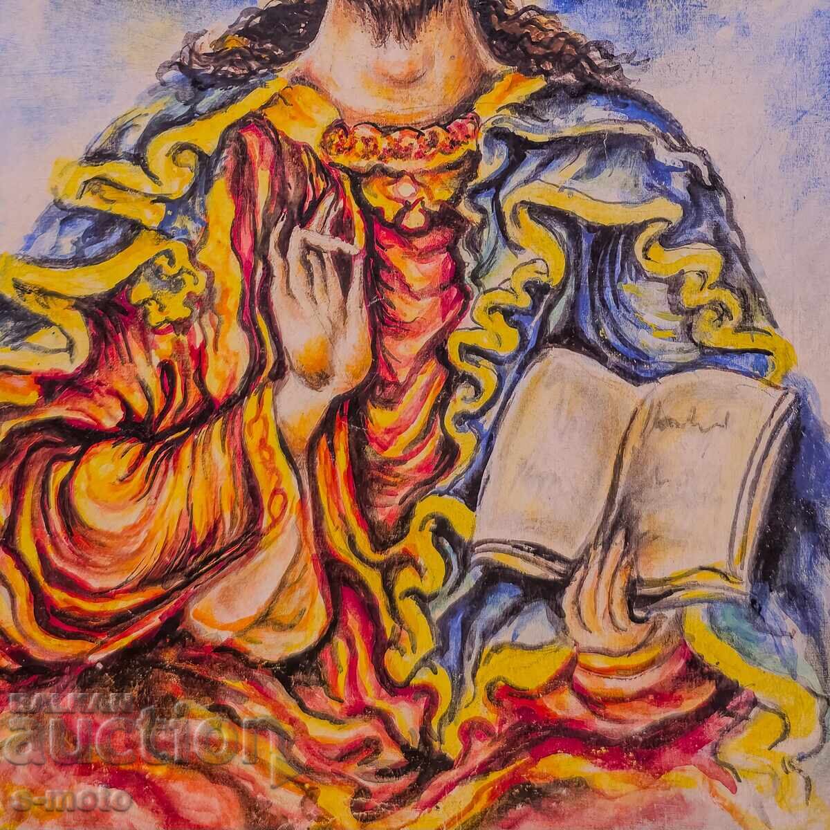 Margarita Petrova, gouache / pastel Christ Pantocrator - 5