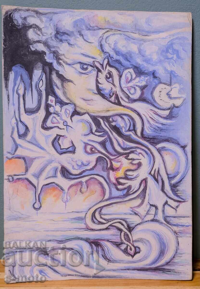 Margarita Petrova, gouache / pastel Christ Pantocrator - 7