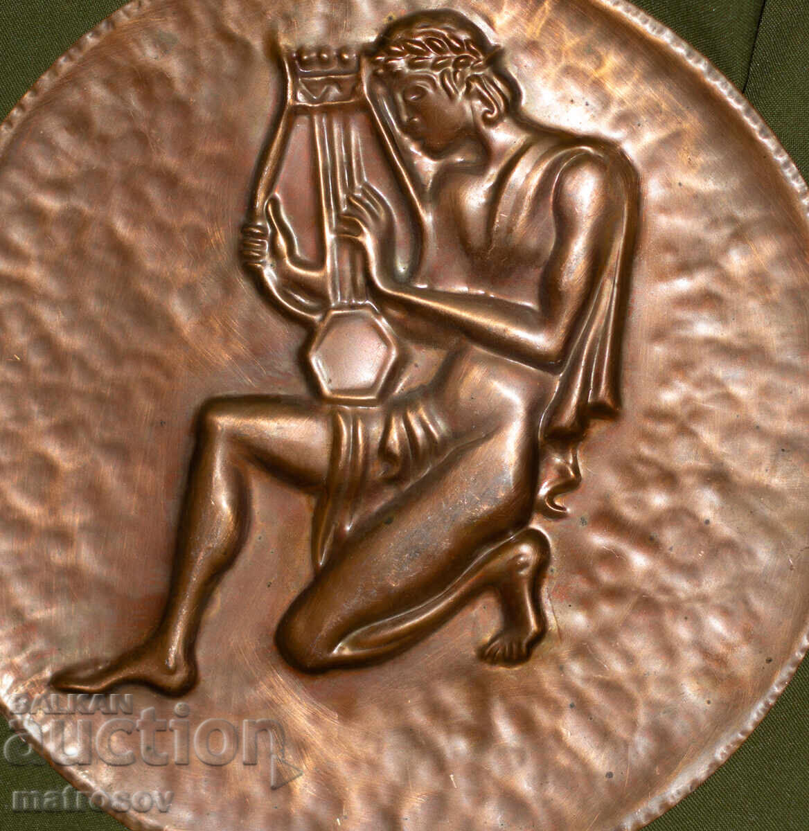 Доставка на Стар меден плакет барелеф, Орфей свири на лирата си