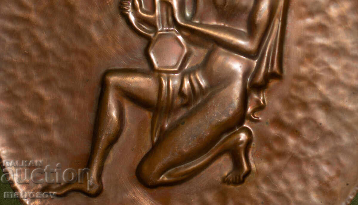 Стар меден плакет барелеф, Орфей свири на лирата си - 5