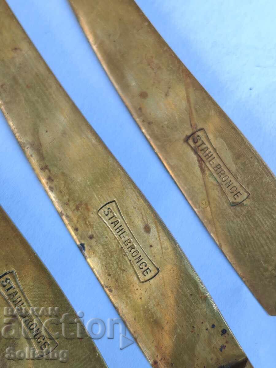 Доставка на Винтидж бронзови ножчета за плодове STAHL BRONCE, Германия.