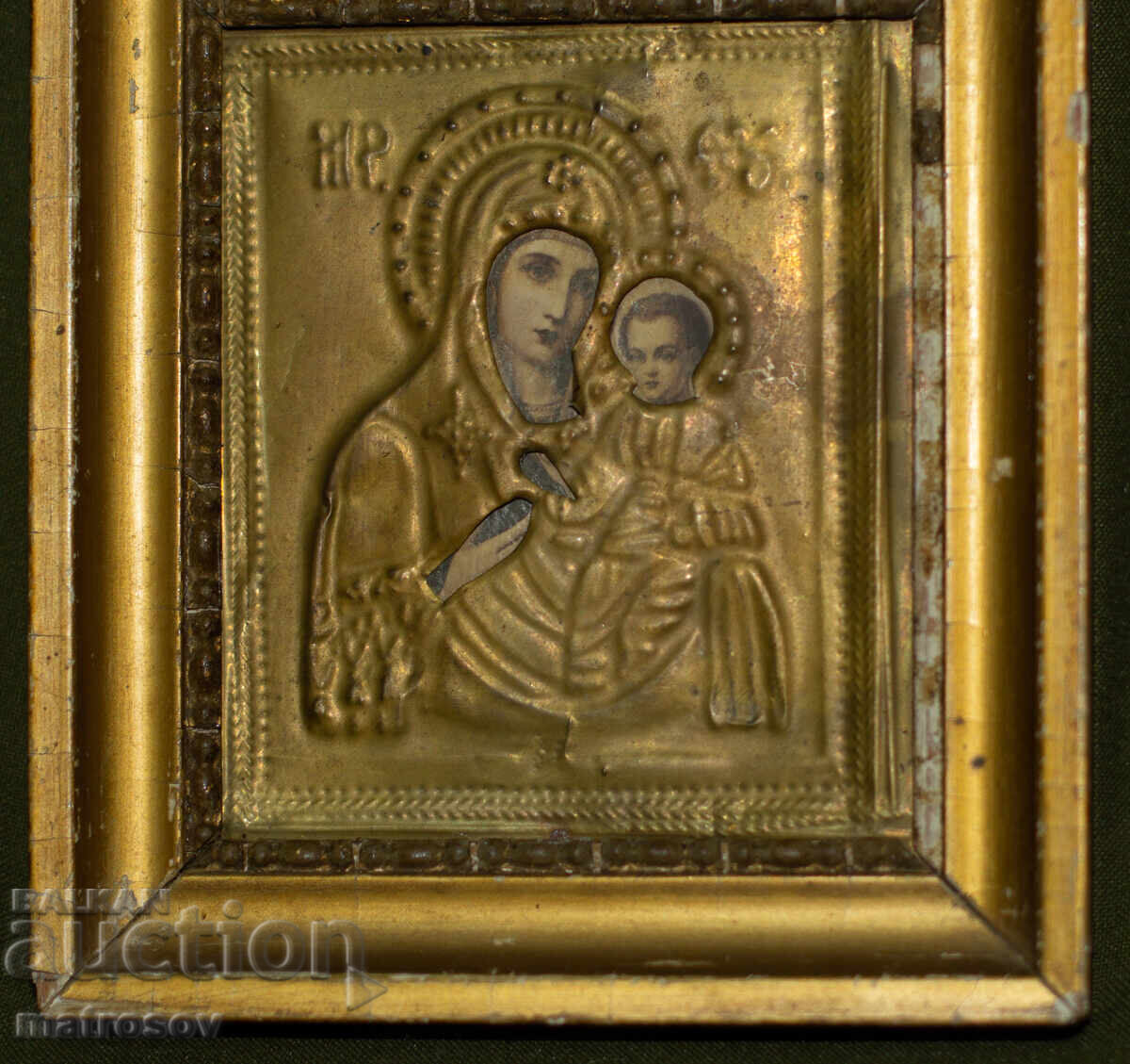 Old copper icon of the Virgin and Child - 5