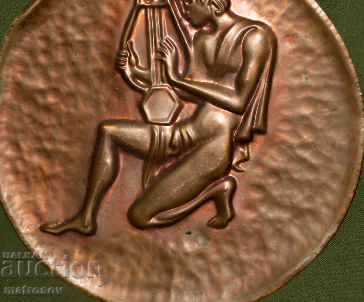 Доставка на Стар меден плакет барелеф, Орфей свири на лирата си