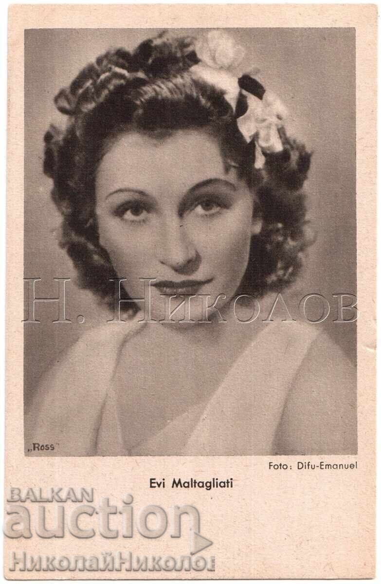 Old Movie Card Actress Evi Maltaliati E334