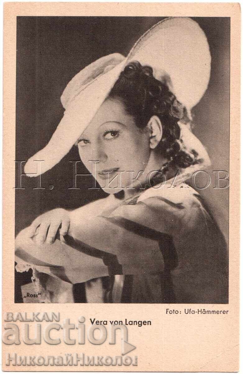 СТАРА КАРТИЧКА КИНО ФИЛМ АКТРИСА ВЕРА ФОН ЛОНГЕН Е335