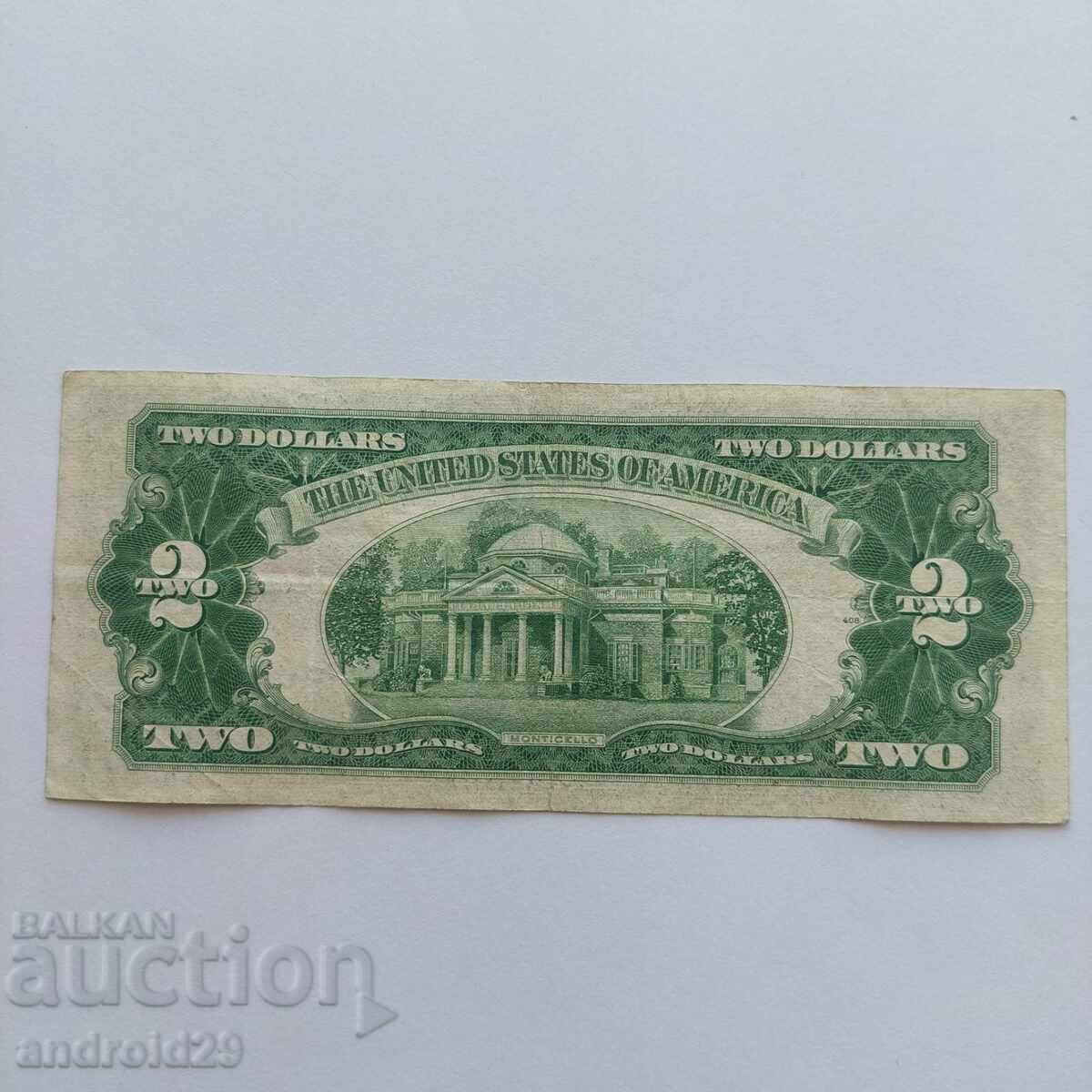 2 Dollars 1953A USA, Red Seal /AU/ Banknote - 1 piece with price 25.00 BGN | € 12.78 2 Dollars 1953A USA, Red Seal /AU/ Banknote - 1 piece with price 25.00 BGN | € 12.78