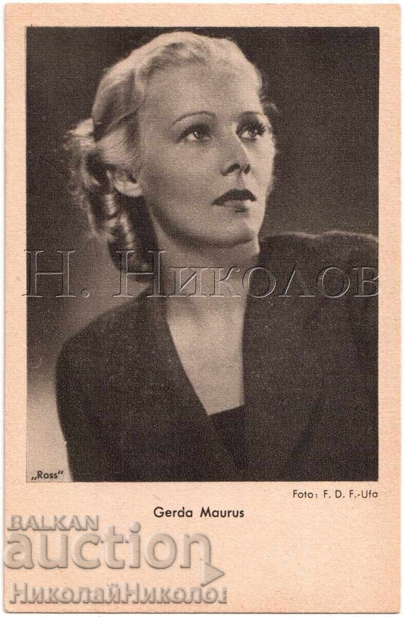 СТАРА КАРТИЧКА КИНО ФИЛМ АКТРИСА ГЕРДА МАУРУС Е337