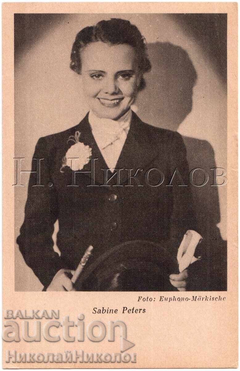 Veche carte poștală film actrița Sabine Peters E339