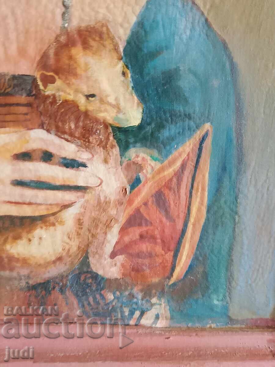 Аукцион Дамата с хермелина маслена картина платно Аукцион Дамата с хермелина маслена картина платно